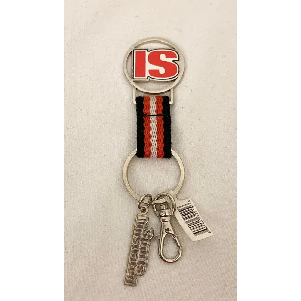 NWT Sports Illustrated Keychain Red Black White Silver Metal Magazine HAR03